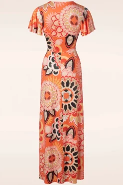 Vintage Chic for Topvintage Feline Groovy Maxi Jurk In Oranje><noscript><img width=