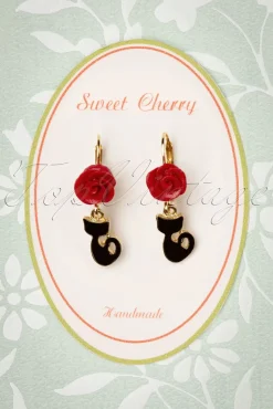 Sweet Cherry Fijne Kattenoorbellen In Goud>Vrouwen Sieraden