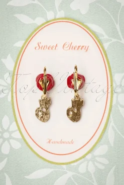 Sweet Cherry Fijne Kattenoorbellen In Goud><noscript><img width=