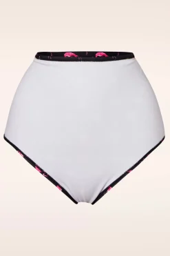 Belsira Flamingo High Waist Bikinibroekje In Zwart En Roze><noscript><img width=