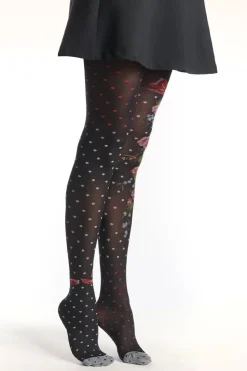 Fil de Jour Flower And Polkadots Panty In Zwart>Vrouwen Panty's