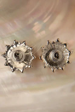 Topvintage Boutique Collection Flower Parel Oorstekers In Zilver><noscript><img width=