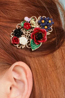 Lovely Freda Flower Cluster Haarclip En Broche In Goud En Multi>Vrouwen Haaraccessoires