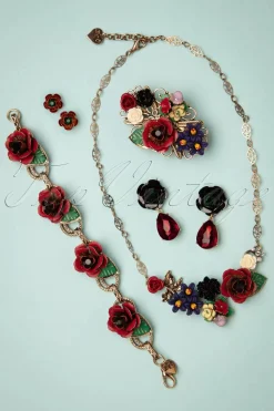 Lovely Freda Flower Cluster Haarclip En Broche In Goud En Multi><noscript><img width=