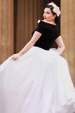 Vintage Diva Fremont Maxi Jurk In Zwart En Wit>Vrouwen Plus Size Jurken