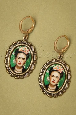 Urban Hippies Frida Oorbellen In Antiekgoud En Groen>Vrouwen Sieraden