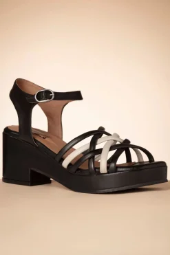 Miz Mooz Gabriella Sandaal In Zwart En Creme>Vrouwen Sandalen