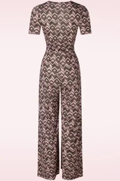 Vintage Chic for Topvintage Gina Geo Print Jumpsuit In Bruin><noscript><img width=