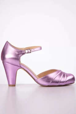 Chelsea Crew Goldie Mary Jane Pumps In Paars Metallic>Vrouwen Pumps