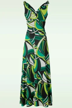 Vintage Chic for Topvintage Grecian Maxi Jurk In Groen>Vrouwen Plus Size Jurken