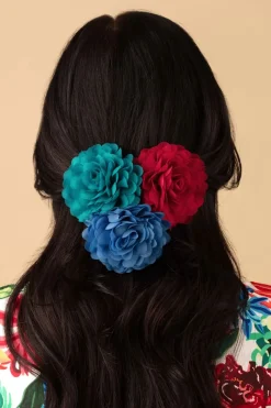 Urban Hippies Haarbloemenset In Klaproos Roos, Provence En Turquoise>Vrouwen Haaraccessoires