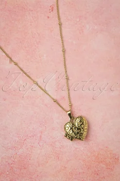 Topvintage Boutique Collection Hart Medaillon Halsketting In Goud>Vrouwen Sieraden