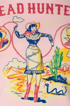 Queen Kerosin Head Hunter T-Shirt In Roze><noscript><img width=