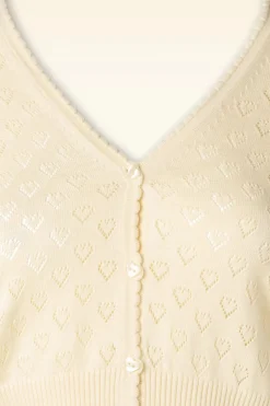 King Louie Heart Ajour Vest In Creme><noscript><img width=