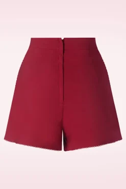 Vixen Heart Button Shorts In Rood>Vrouwen Broeken