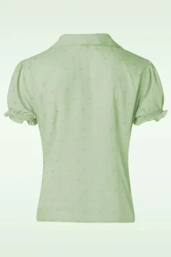 Banned Retro Heart On Her Sleeve Blouse In Groen>Vrouwen Blouses