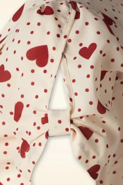 Vixen Heart Polka Dot Collared Top In Creme><noscript><img width=