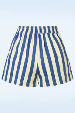 Louche Hilton Deck Gestreepte Shorts In Wit En Blauw>Vrouwen Broeken