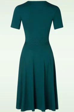 Very Cherry Hollywood Dress In Deluxe Petrol>Vrouwen Plus Size Jurken