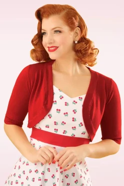 Banned Retro Hudson Bolero In Donkerrood>Vrouwen Bolero's & Capes