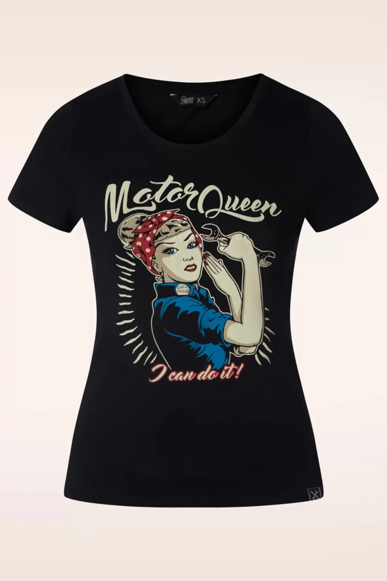 Queen Kerosin I Can Do It Motor Queen T-Shirt In Zwart>Vrouwen T-Shirts