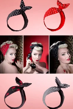 Be Bop a Hairbands Ik Wil Polkadots In Mijn Haarsjaal In Rood><noscript><img width=
