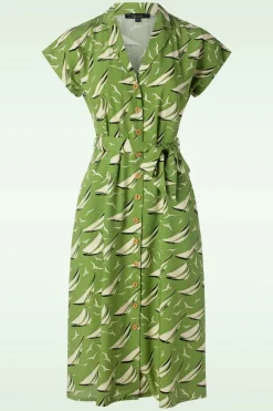 King Louie Irene Bateau Midi Jurk In Woodbine Groen>Vrouwen Midi Jurken