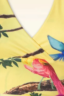 Vintage Chic for Topvintage Irene Birds Swing Jurk In Geel><noscript><img width=