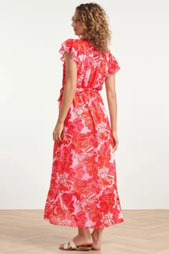 Smashed Lemon Isla Flower Maxi Jurk In Roze En Rood><noscript><img width=