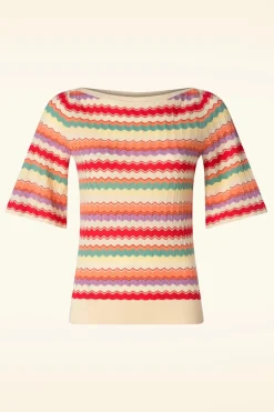 King Louie Ivy Hadley Wide Top In Creme>Vrouwen Truitjes