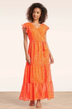 Smashed Lemon Ivy Maxi Jurk In Oranje>Vrouwen Plus Size Jurken
