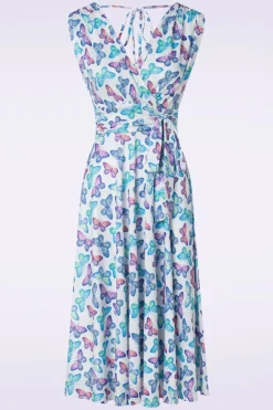 Vintage Chic for Topvintage Jane Butterfly Swing Jurk In Wit>Vrouwen Plus Size Jurken