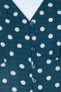 Md'M Jeanette Polka Dot Jurk In Marineblauw><noscript><img width=