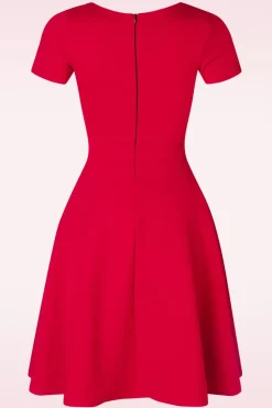 Vintage Chic for Topvintage Jenna Jacquard Jurk In Rood>Vrouwen Plus Size Jurken