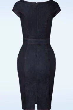 Rock-a-Booty Jenna Pencil Jurk In Donker Denim><noscript><img width=