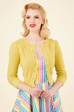 Mak Sweater Jennie Vest In Babygeel>Vrouwen Vestjes