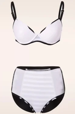 Belsira Joelle Stripes Bikinibroekje In Zwart En Wit><noscript><img width=