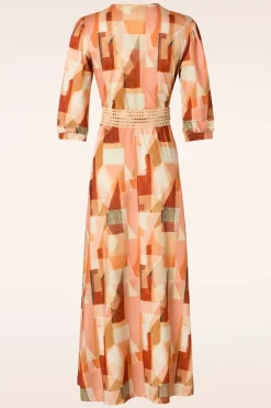 K-Design Josie Crossover Maxi Jurk In Perzik>Vrouwen Plus Size Jurken