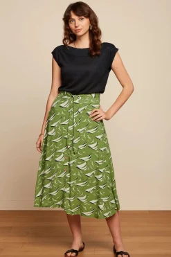 King Louie Judy Midi Rok Bateau In Woodbine Groen>Vrouwen Rokken