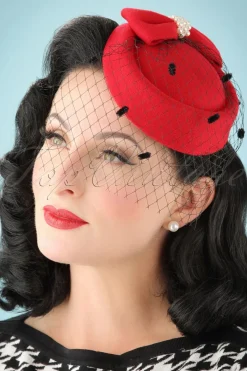 Banned Retro Judy-Hoed In Rood>Vrouwen Haaraccessoires