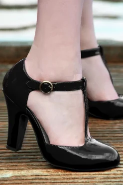 Lola Ramona u2665 Topvintage June Effortlessly Elegant Lakpumps In Zwart>Vrouwen Pumps