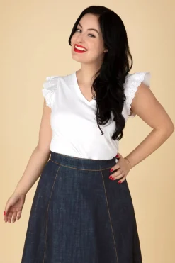 Smashed Lemon Katie Top In Wit>Vrouwen Tops