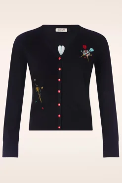 Banned Alternative Keep Em Flying Cardigan In Zwart>Vrouwen Vestjes