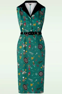 Banned Retro Keep Em Flying Pencil Jurk In Teal>Vrouwen Plus Size Jurken