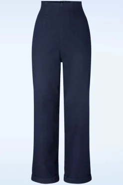 Collectif Clothing Kiki-Lea High Waisted Jeans In Marineblauw>Vrouwen Broeken