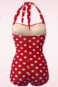 Esther Williams Klassiek Badpak Met Polkadots In Rood En Wit><noscript><img width=