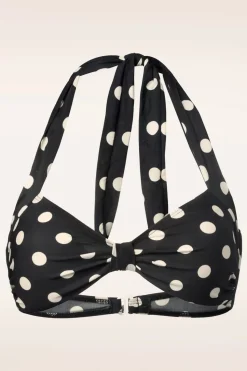 Esther Williams Klassieke Polka Bikinitop In Zwart En Wit>Vrouwen Bikini's