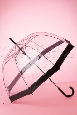 So Rainy Lady Dot Transparante Koepelparaplu In Zwart>Vrouwen Paraplu's