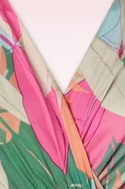 Vintage Chic for Topvintage Laurie Maxi Jurk In Multi Pastle Leaves><noscript><img width=