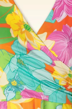 Vintage Chic for Topvintage Layla Bright Floral Swing Jurk In Multi><noscript><img width=